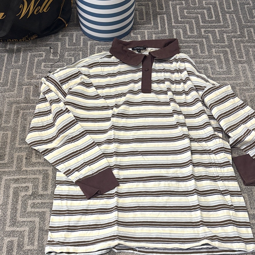 Boohoo striped mini polo dress